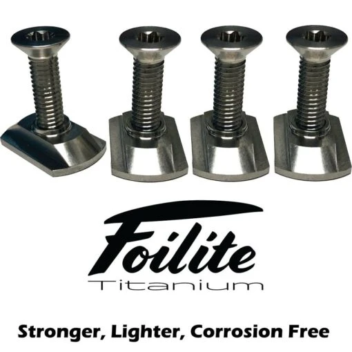 Foilite - M6 Titanium Hydrofoil Hardware Set - 4 Track Nuts And 4 M6 Screws Discounts Apply ! 3 Foilite - M6 Titanium Hydrofoil Hardware Set - 4 Track Nuts And 4 M6 Screws Discounts Apply ! -Cheap Kite Surfing Store foilite titanium m6 screw track nut set 1